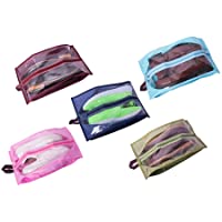 FISHSHOP Bolsas para Zapatos- Accesorios de Viaje 5-Pack Nylon Resistente al Agua con la Cremallera para los Hombres y…